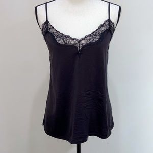 Black Cami with Lace Trim